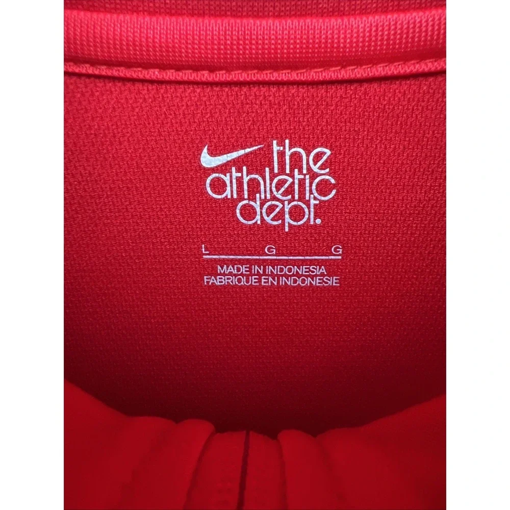 Nike The Athletic Dept Women's Large Red Full Zip Track Jacket White Piping